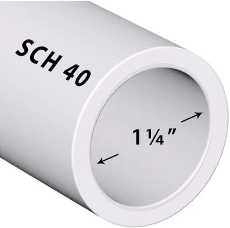 VENTRAL PVC Pipe Sch40 1-1/4 Inch (1.25) White Custom Length 1FT Feet - Image 1